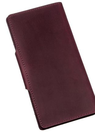 Бумажник женский из винтажной кожи shvigel 16166 бордовый2 фото