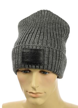 Чоловіча молодіжна шапка "new york"сірий