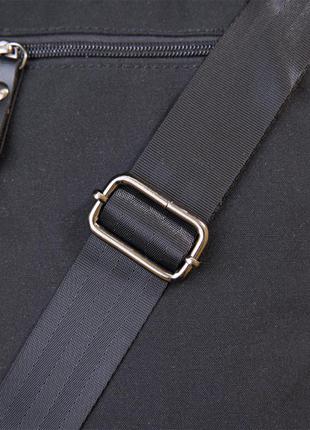 Универсальная текстильная мужская сумка на два отделения vintage 20660 черная7 фото