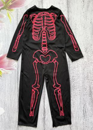 Крутий карнавальний костюм, комбінезон скелет хелловін 3-4 роки