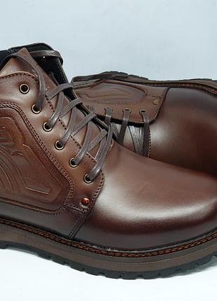 Кожаные мужские коричневые ботинки тм bumer!!! 91 модель!!!