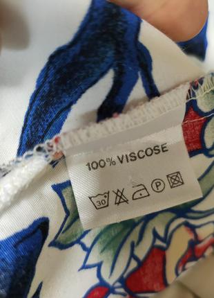 Винтажная блуза с коротким рукавом в принт вискоза8 фото