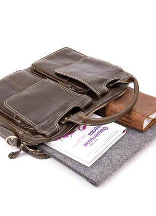 Ділова сумка vintage 20443 коричнева5 фото