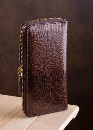 Кошелек женский st leather 18398 (s4001a) с ремнем на запястье коричневый6 фото