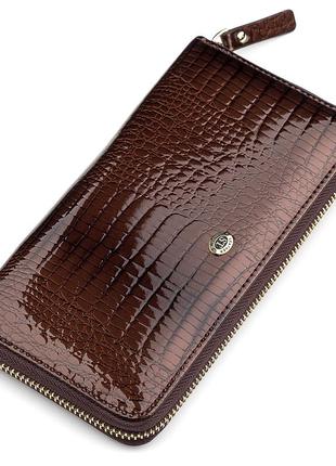 Гаманець жіночий st leather 18398 (s4001a) з ременем на зап'ясті коричневий