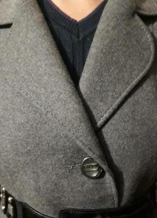 Пальто натуральна шерсть сіра 100% натуральна вовна3 фото
