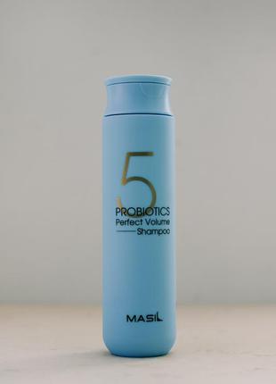 Шампунь с пробиотиками для объема волос masil 5 probiotics perfect volume shampoo, 300 мл