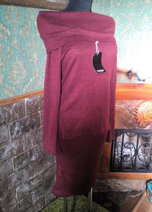 Костюм марсала кофта и юбка миди2 фото