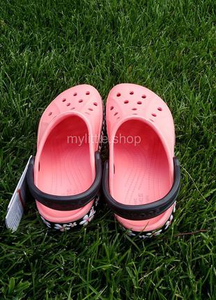 Кроксы сабо crocs bayaband clog melon / floral персиковые6 фото