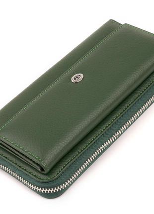 Кошелек кожаный женский st leather 19294 зеленый