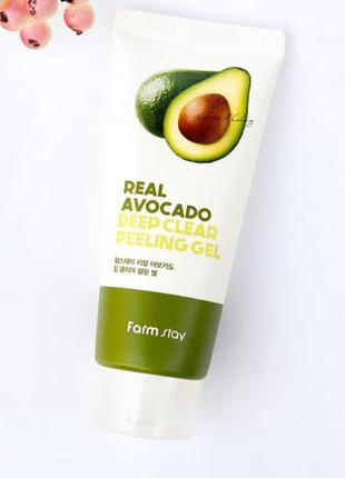 Пілінг-гель з авокадо farmstay real avocado deep clear gel peeling