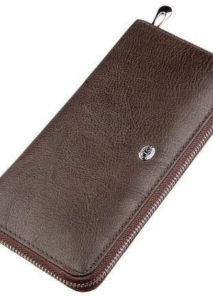 Вертикальный женский кошелек st leather 18860 коричневый