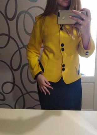 Пиджак желтый, жакет3 фото