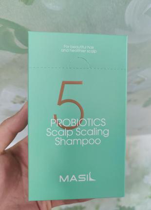 Шампунь для глибокого очищення шкіри голови masil 5 probiotics scalp scaling shampoo, 8 мл2 фото