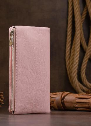 Вертикальний гаманець на кнопці жіночий st leather 19201 рожевий7 фото