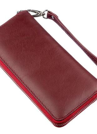 Універсальний клатч-гаманець для жінок st leather 18935 темно-червоний2 фото