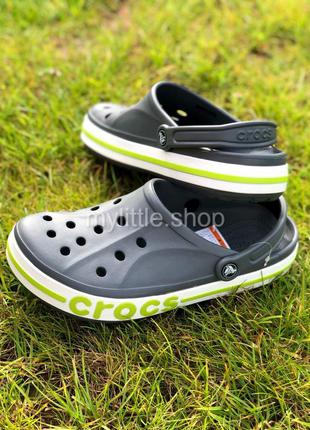 Кроксы сабо crocs bayaband clog charcoal темно серые