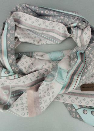 Жіночий кашеміровий шарф  брендовий теплий сірий з рожевим