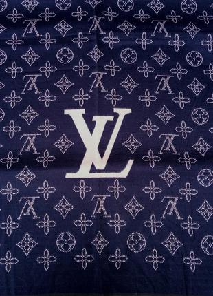 Шарф женский кашемировый теплый в стиле louis vuitton синий с розовым9 фото