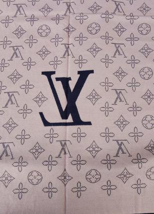 Шарф женский кашемировый теплый в стиле louis vuitton синий с розовым5 фото