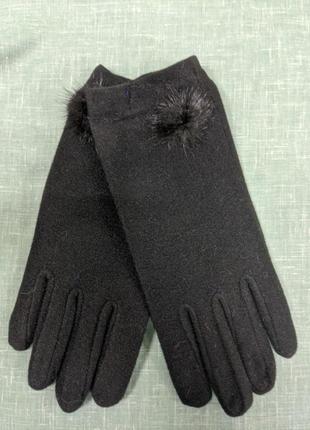 Рукавички перчатки жіночі з хутровою оздобою