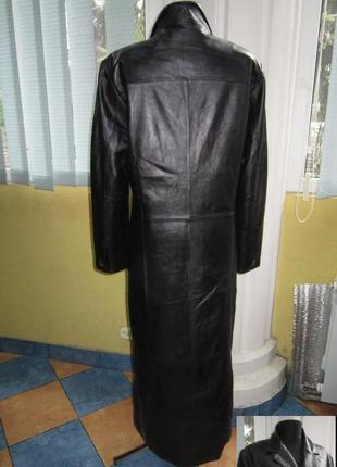 Шикарный длинный женский кожаный плащ river skin. англия. 50р. лот 10353 фото
