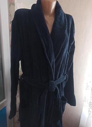 Натуральний довгий велюровий чоловічий халат люкс якості р. л