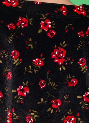 Шикарний велюровий светр (хл) барвистий візерунок троянди, м'який, дивовижно виглядає.4 фото