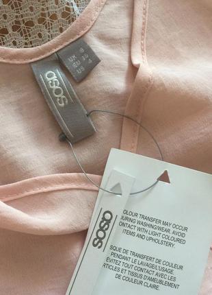 Стильная пудровая майка на запах с длинными завязками asos5 фото