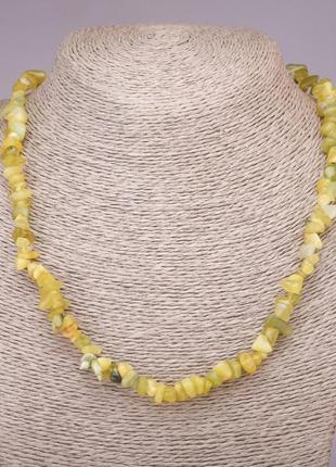 Намисто з натурального каменю жовтий бірюза
