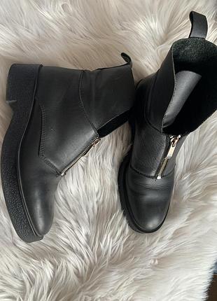 Ботинки zara кожаные