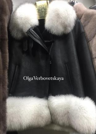 Дубленка фенди, дубленка с песцом, зимняя дубленка