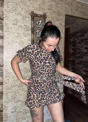Леопардовые платье