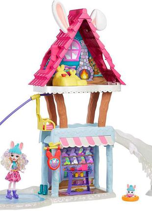 Энчантималс зимний лыжный домик-шале кролика беви и джамп enchantimals ski chalet playset оригинал от mattel