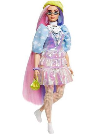 Кукла барби экстра модница мерцающий образ barbie extra doll in shimmery look with pet оригинал mattel4 фото