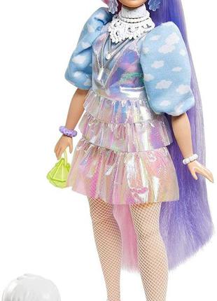 Лялька барбі екстра модниця мерехтливий образ barbie extra doll in shimmery look with pet оригінал mattel2 фото