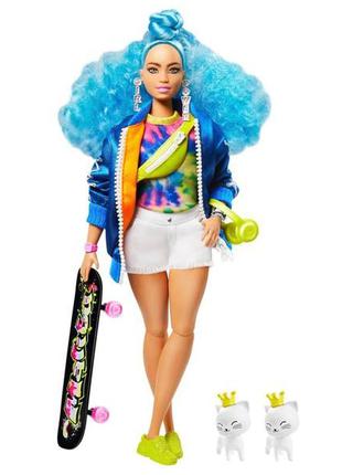 Лялька барбі екстра модниця на скейтборді barbie extra doll with skateboard and pet оригінал mattel