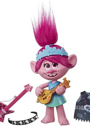 Интерактивная куколка поющая розочка dreamworks trolls world tour pop-to-rock