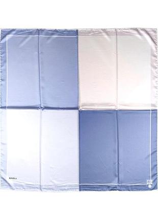 Шелковый платок атласный четыре квадрата ручной роуль синий новый качественный