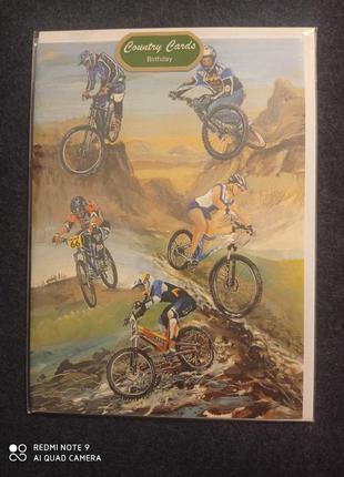 По  листівка з днем народження з конвертом велосипед англійською мовою