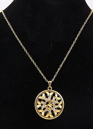 🏵️позолочений 18к ажурний кулон на ланцюгу метелики, новий! арт. 2674-14 фото