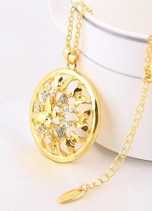 🏵️позолочений 18к ажурний кулон на ланцюгу метелики, новий! арт. 2674-17 фото