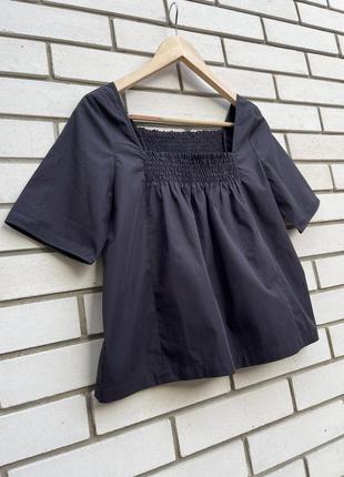 Чорна блуза,топ на резинці,бавовна,преміум бренд,шведський будинок моди,filippa k2 фото