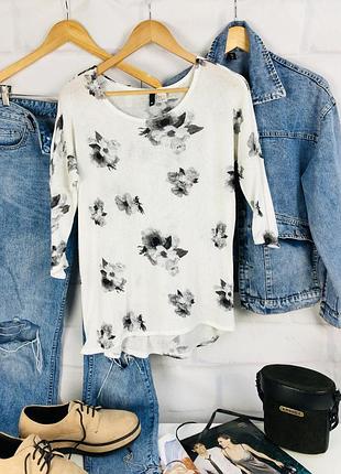 Кофта с зауженным рукавом в цветочный принт
