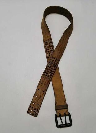 Ремень оригинальный кожаный с заклепками liebeskind, 95 см, в отличном сост.