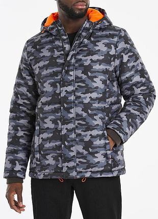 Стьобана куртка-пуховик з капюшоном великий розмір чоловіча