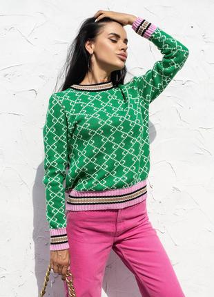 Джемпер светр жіночий в'язаний з орнаментом