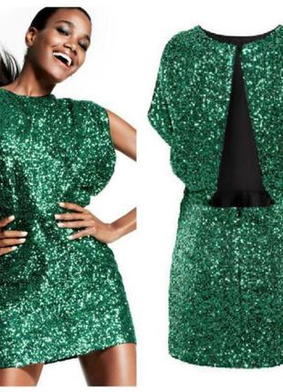 Акція🔥нова блискуча сукня зелена нарядна сукня в пайєтки р 50-521 фото
