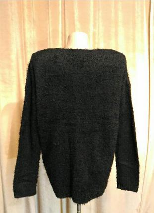 Свитер травка love knitwear чёрного цвета с белыми бантиками, размер l3 фото