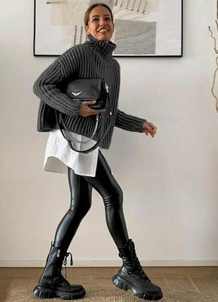 Кожаные ботинки zara